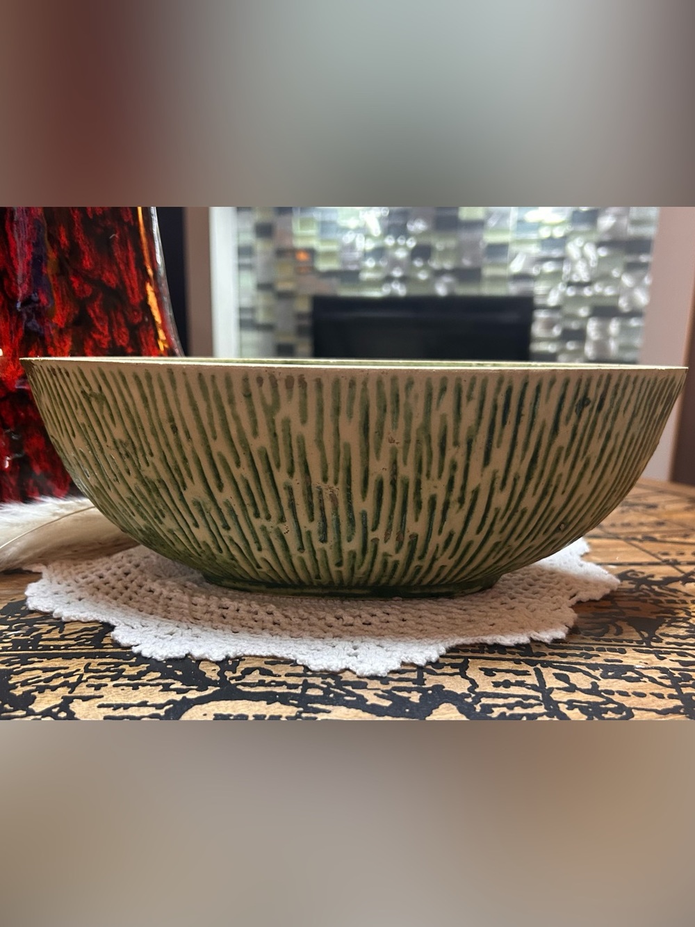 Vintage Mid-Century Green Art Pottery Planter – Model 3102 – Maker Unknown